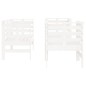 3 pcs conjunto lounge de jardim madeira de pinho maciça branco