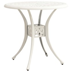 Mesa de jardim 78x78x72 cm alumínio fundido branco