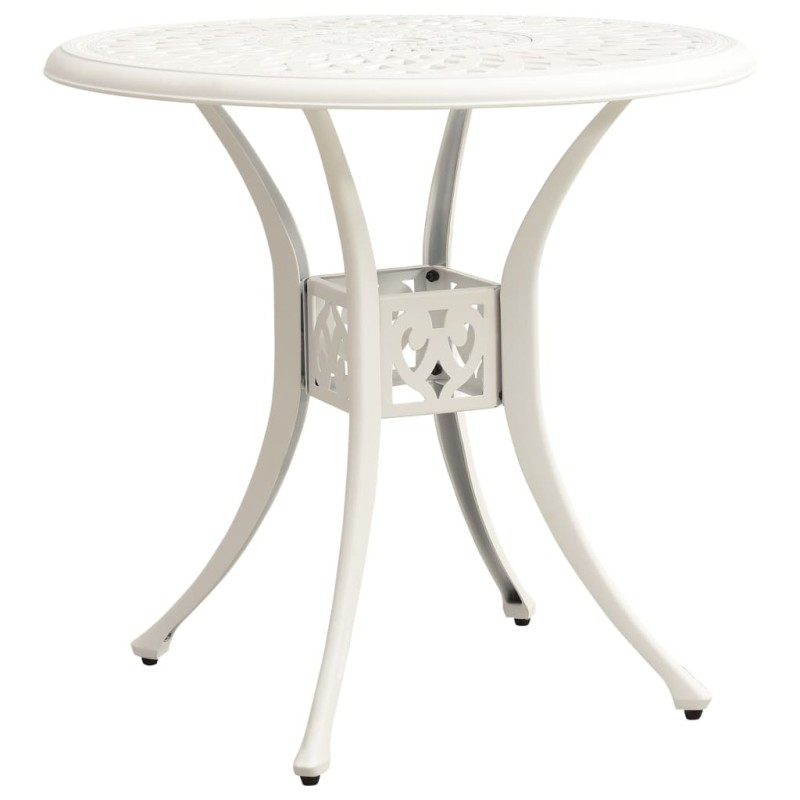 Mesa de jardim 78x78x72 cm alumínio fundido branco-Mesas de jardim-Home Retail