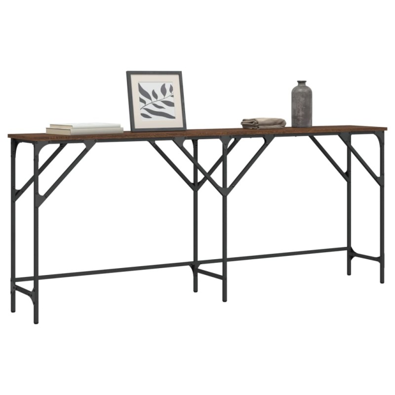 Mesa consola 180x29x75 cm derivados madeira carvalho castanho-Mesas de apoio-Home Retail