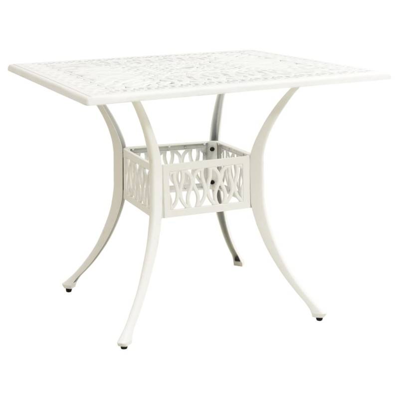 Mesa de jardim 90x90x73 cm alumínio fundido branco-Mesas de jardim-Home Retail