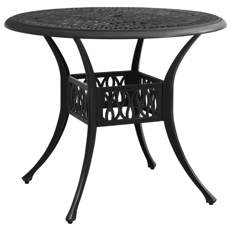 Mesa de jardim 90x90x74 cm alumínio fundido preto-Mesas de jardim-Home Retail