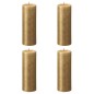 Bolsius Velas rústicas cilíndricas Shimmer 4 pcs 190x68 mm dourado