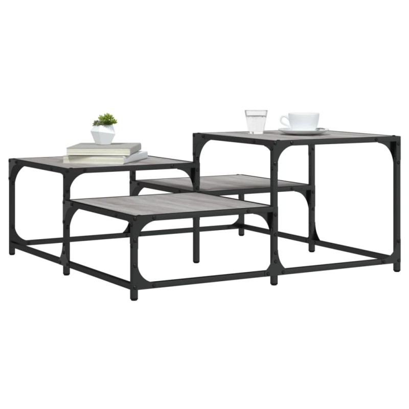 Mesa de centro 87,5x87,5x40cm derivados de madeira cinza sonoma-Mesas de centro-Home Retail