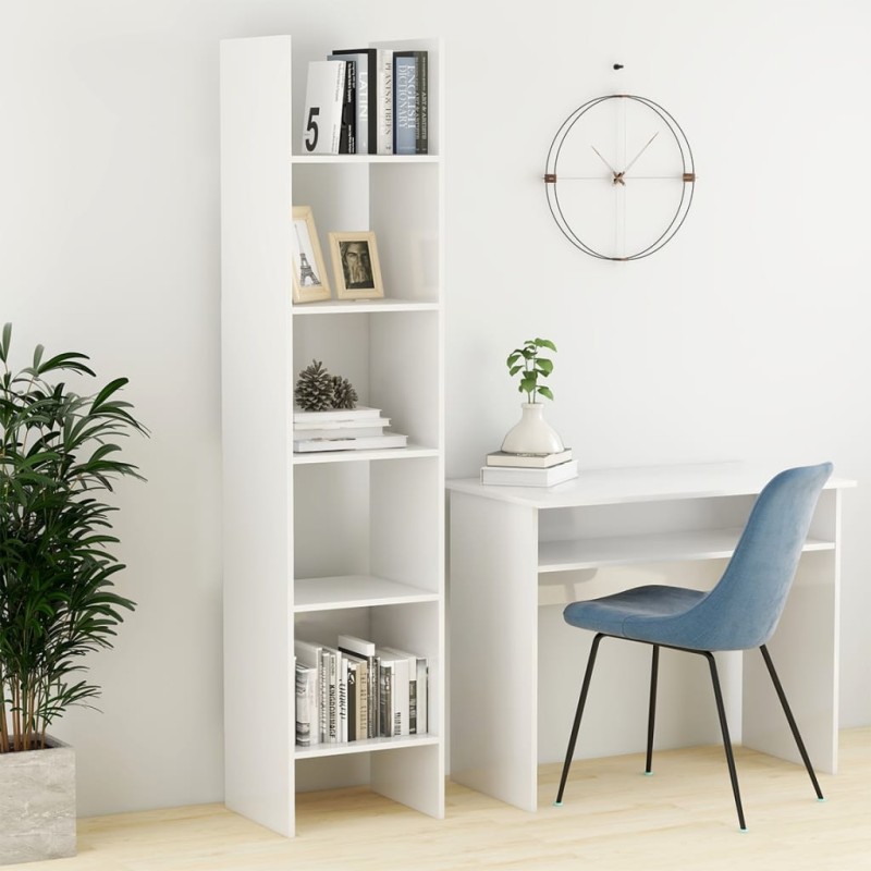 Estante 40x35x180 cm contraplacado branco brilhante-Estantes para livros-Home Retail