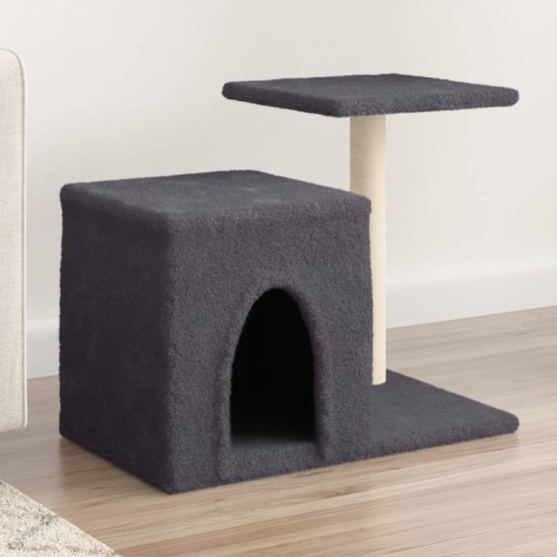 Árvore gatos c/ postes arranhadores sisal 50,5 cm cinza-escuro-Móveis para gatos-Home Retail