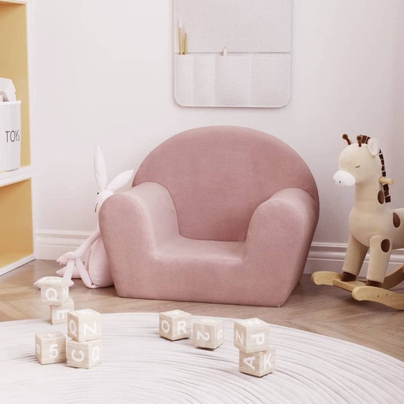 Sofá infantil pelúcia macia rosa-Móveis para bebés e crianças-Home Retail