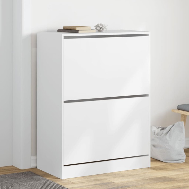 Sapateira c/ 2 gavetas articuladas 80x42x108 cm branco-Sapateiras e organizadores-Home Retail