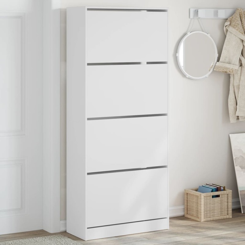 Sapateira com 4 gavetas articuladas 80x34x187,5 cm branco-Sapateiras e organizadores-Home Retail