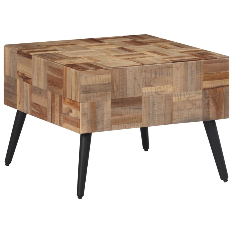 Mesa de centro 55x55x40 cm teca recuperada maciça cinzento-Mesas de centro-Home Retail