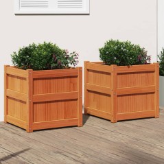 Vasos/floreiras de jardim 2 pcs pinho maciço castanho cera