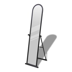 240579 Free Standing Floor Mirror Full Length Rectangular Black - v...