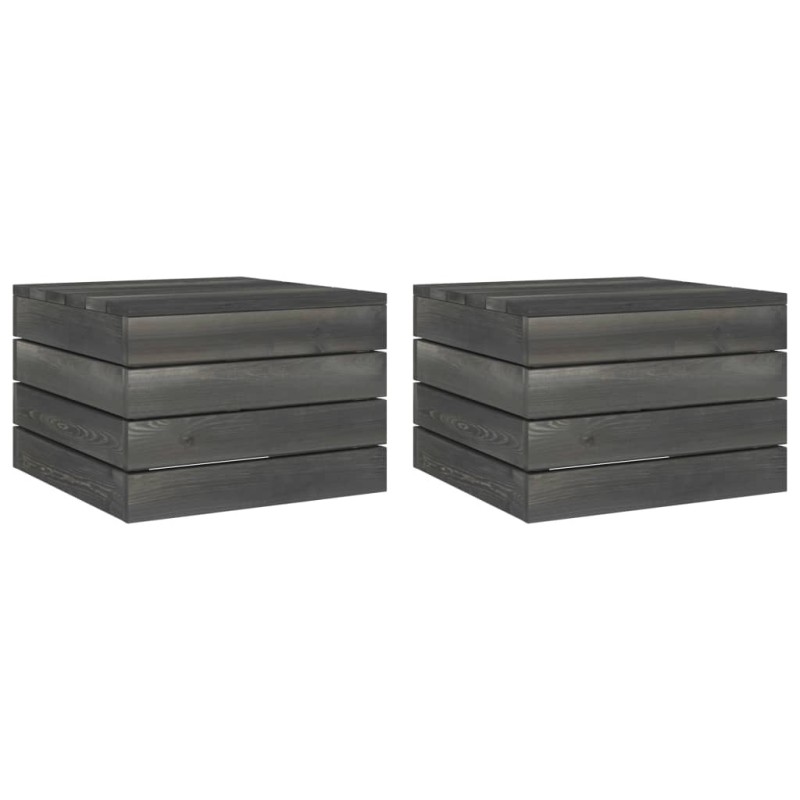 Mesas de paletes para jardim 2 pcs pinho maciço cinzento-escuro-Mesas de jardim-Home Retail