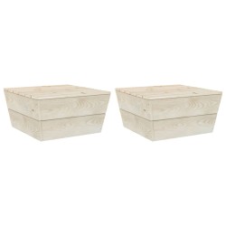 Messa de jardim 2 pcs 60x60x30 cm madeira de abeto impregnada