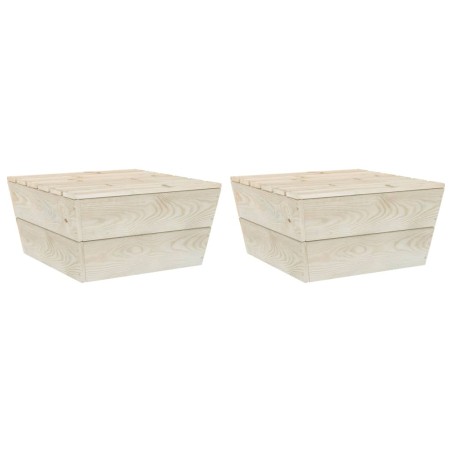 Messa de jardim 2 pcs 60x60x30 cm madeira de abeto impregnada