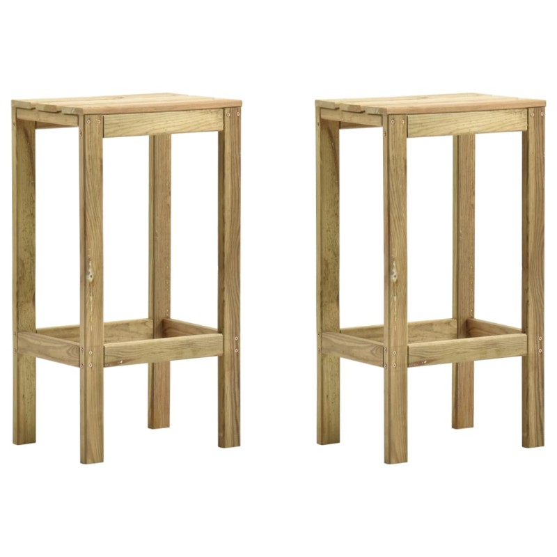 Bancos de bar para jardim 2 pcs pinho impregnado-Cadeiras de jardim-Home Retail