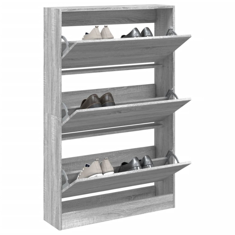 Sapateira 80x21x125,5 cm derivados de madeira cinzento sonoma-Sapateiras e organizadores-Home Retail