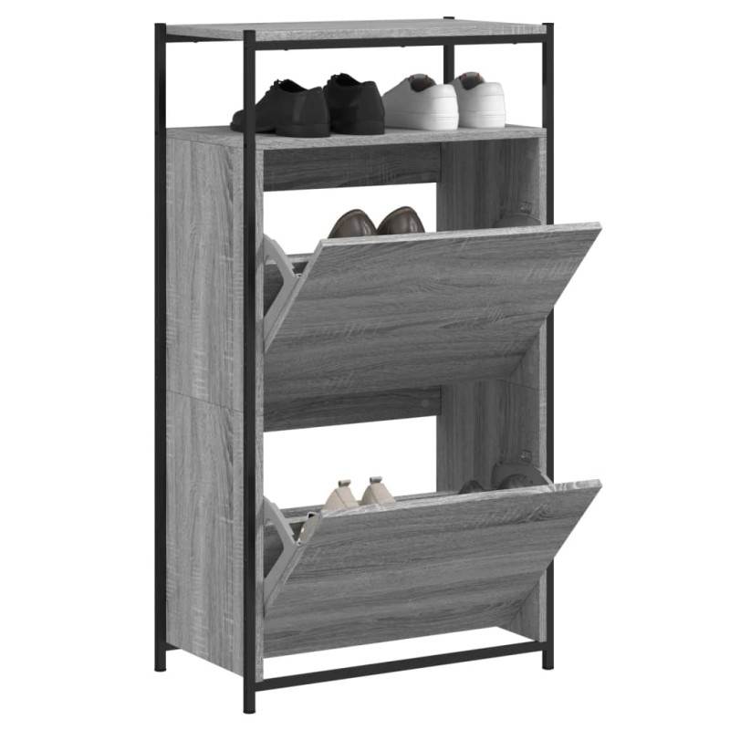 Sapateira 60x34x112 cm derivados de madeira cinzento sonoma-Sapateiras e organizadores-Home Retail