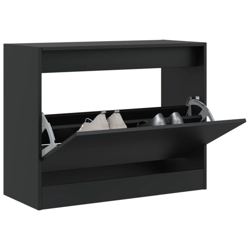 Sapateira 80x34x63 cm derivados de madeira preto-Sapateiras e organizadores-Home Retail