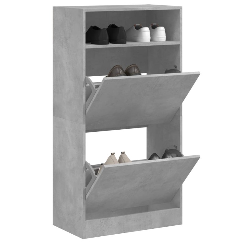 Sapateira 60x34x116 cm derivados de madeira cinzento cimento-Sapateiras e organizadores-Home Retail