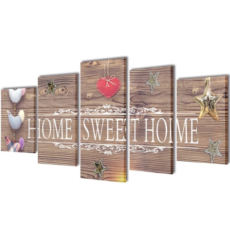 Políptico, design Home Sweet Home 200 x 100 cm-Pósteres, quadros e artes visuais-Home Retail