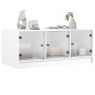 Mesa de centro c/ portas de vidro 102x50x42 cm branco