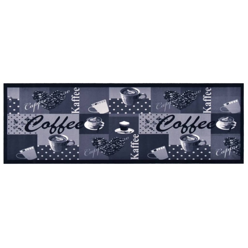 Tapete de cozinha lavável com design café 45x150 cm azul-Capachos-Home Retail