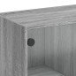 Mesa de centro c/ portas de vidro 102x50x42 cm cinza sonoma