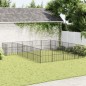 Parque para cães com 20 painéis aço galvanizado preto