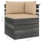 7 pcs conjunto lounge de paletes com almofadões pinho maciço