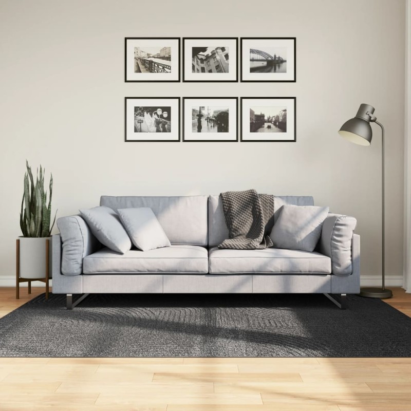 Tapete de pelo curto IZA visual escandinavo 140x200cm antracite-Tapetes-Home Retail