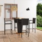 5 pcs conjunto de bar para jardim preto