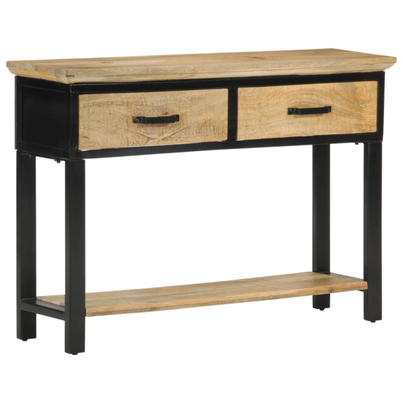 Mesa consola 110x30x75 cm madeira de mangueira áspera maciça-Mesas de apoio-Home Retail