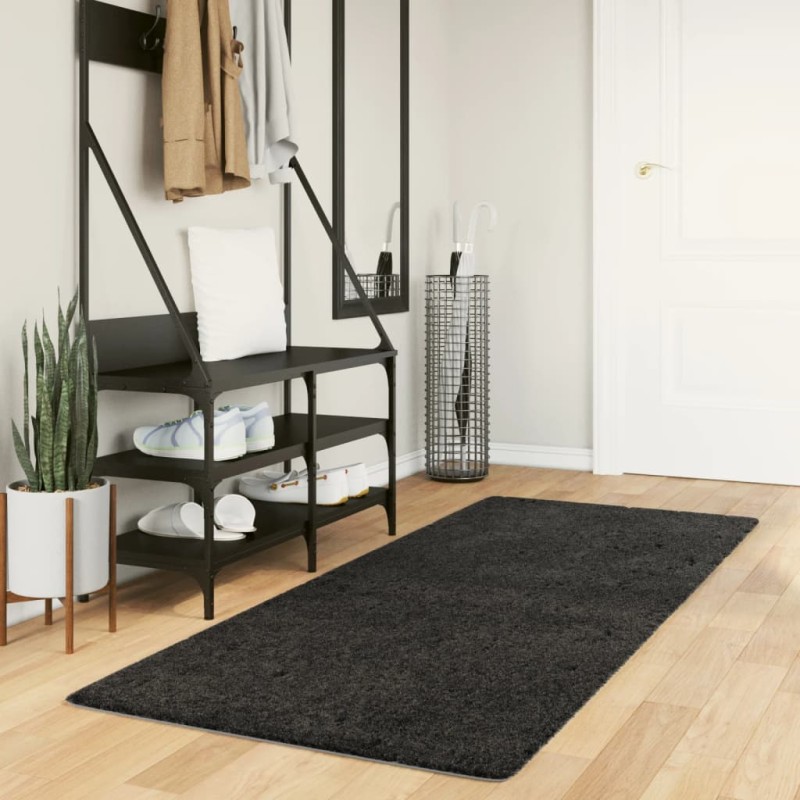 Tapete shaggy de pelo alto PAMPLONA 80x200 cm antracite-Tapetes-Home Retail