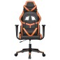 Cadeira gaming massagens couro artificial preto e laranja