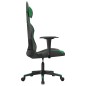 Cadeira gaming massagens couro artificial preto e verde