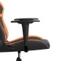 Cadeira gaming massagens couro artificial preto e laranja