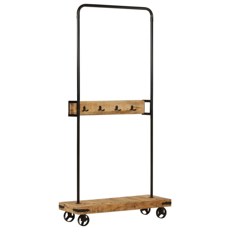 Suporte para roupa c/ rodas 90x35x190 cm mangueira maciça/ferro-Cabides e porta-chapéus-Home Retail