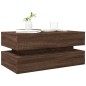 Mesa de centro com luzes LED 90x50x40 cm carvalho castanho