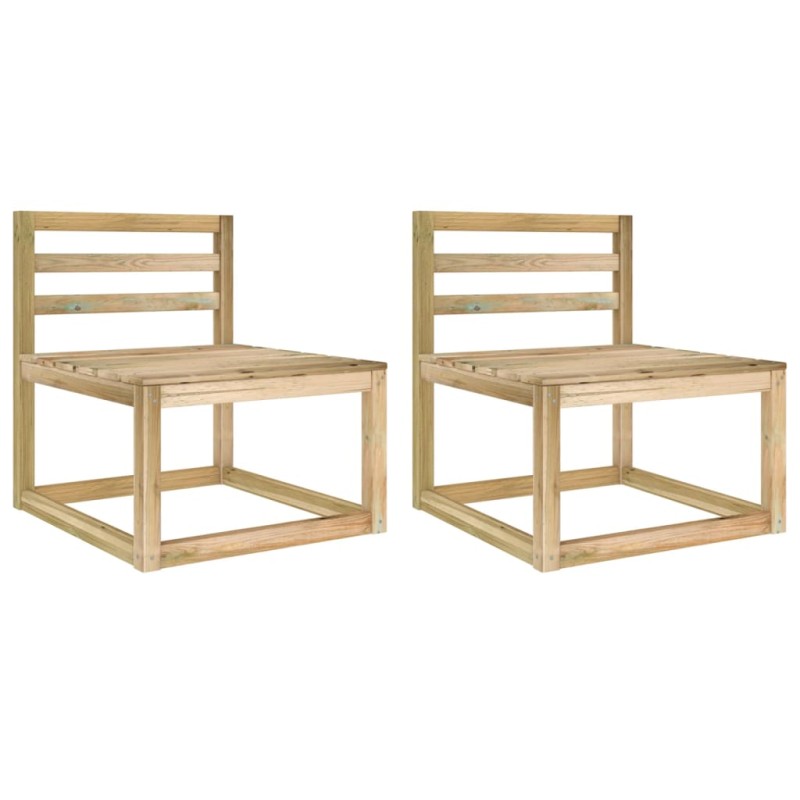 Sofás de centro paletes p/ jardim 2pcs pinho impregnado a verde-Unidades de sofá com módulos externos-Home Retail