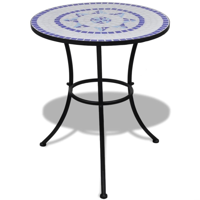 Mesa de bistrô 60 cm mosaico azul e branco-Mesas de jardim-Home Retail