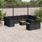 13 pcs conjunto de sofás de jardim com almofadões vime PE preto