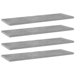 Prateleiras para estante 4 pcs 60x20x1,5cm contraplacado cinza