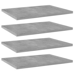 Prateleiras para estante 4 pcs 40x30x1,5cm contraplacado cinza