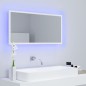 Espelho de casa de banho com LED 90x8,5x37 cm acrílico branco