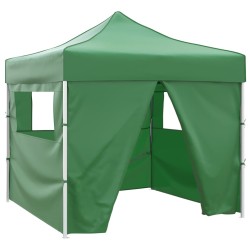 Tenda dobrável 3 x 3 m verde com 4 paredes