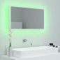 Espelho de casa de banho c/ LED 80x8,5x37 cm acrílico branco