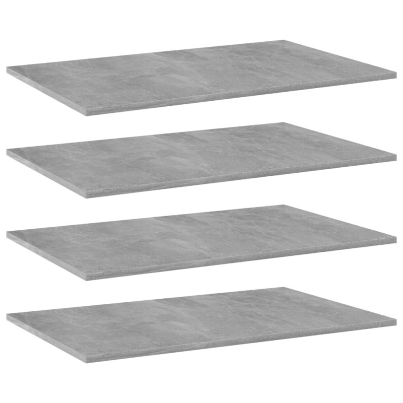 Prateleiras estante 4 pcs 80x50x1,5cm contrapl. cinza cimento-Estantes-Home Retail