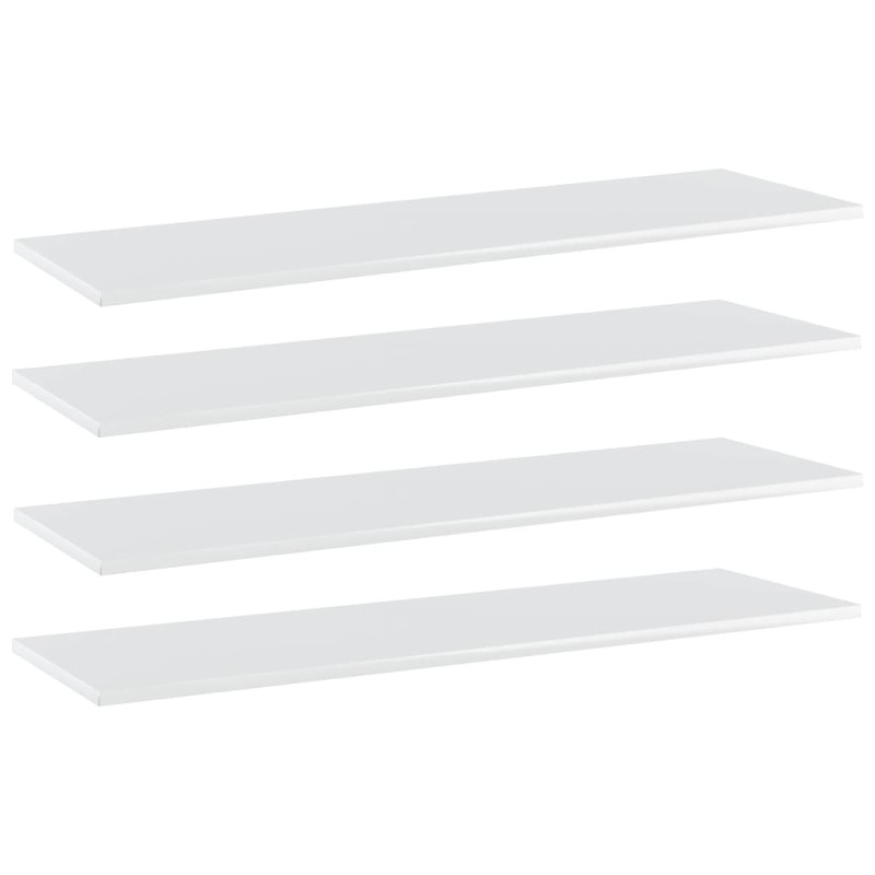 Prateleiras estante 4pcs 100x30x1,5cm contrap. branco brilhante-Estantes-Home Retail