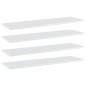 Prateleiras estante 4pcs 100x30x1,5cm contrap. branco brilhante